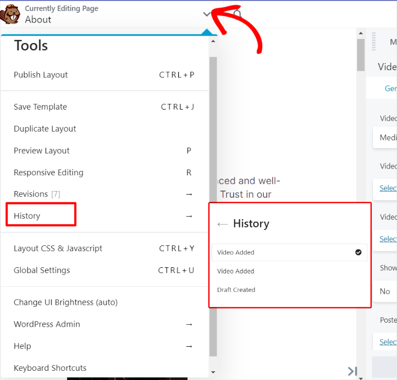 Beaver Builder Tools and Global settings
