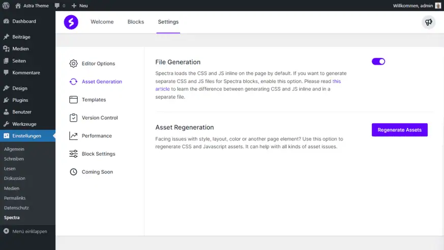 Spectra Asset Generation