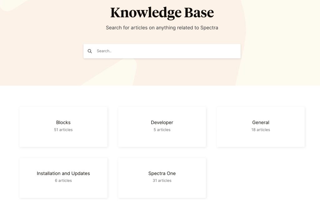 Spectra Knowledge Based Support
