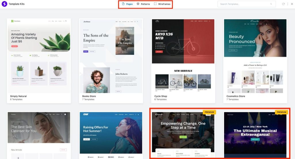 Spectra Pro Page Templates