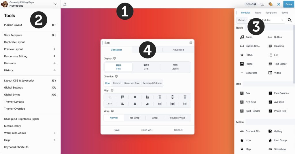 Beaver Builder's Interface