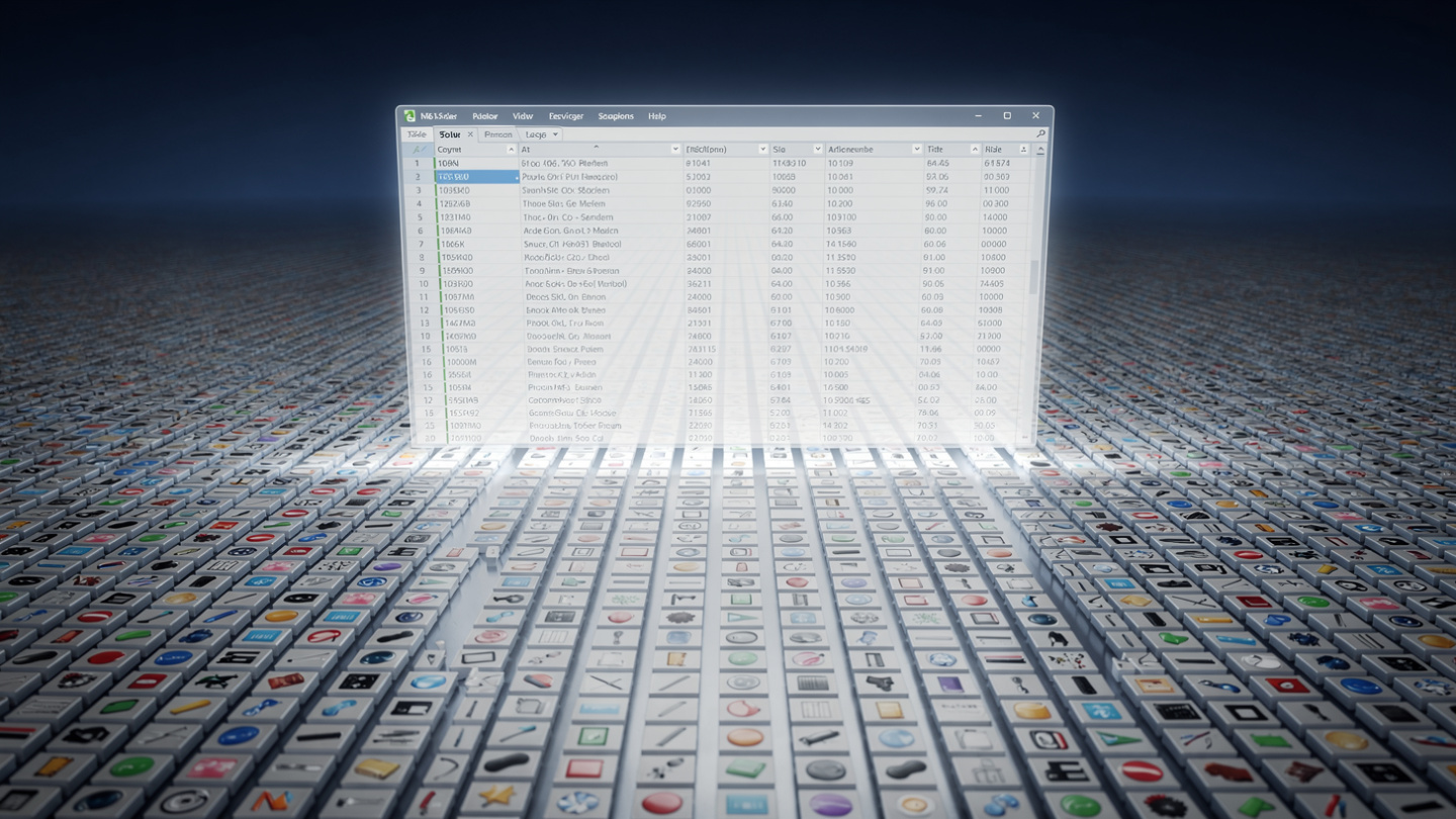 Technical visualization of bulk Shopify catalog management and attribute engineering