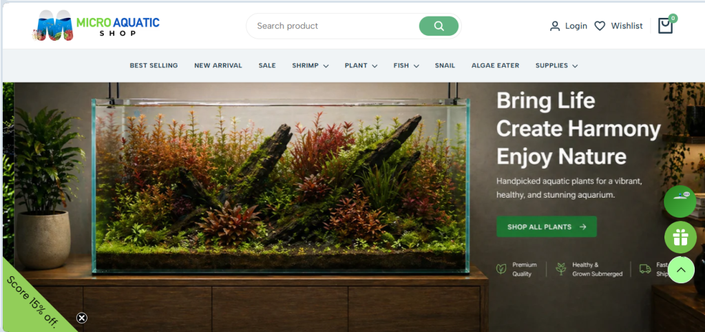 Micro Aquatic Shop Portfolio